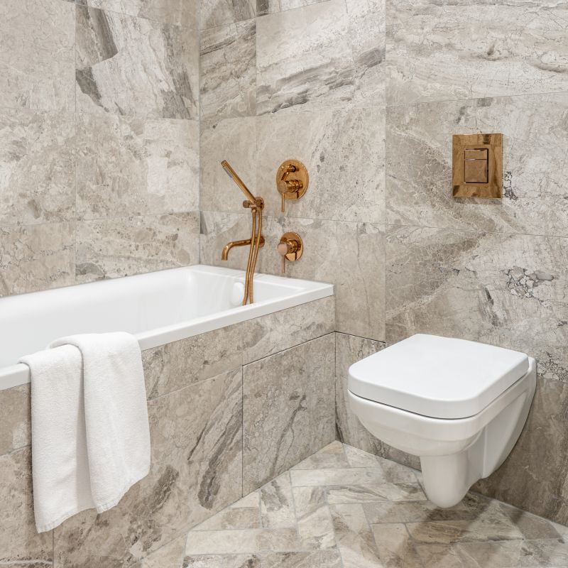 Bathroom with High-End Tiling