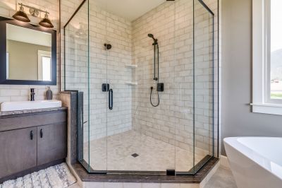 Sleek Shower with Matte Fixtures